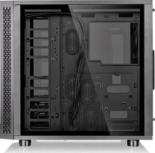 Thermaltake View 31 TG RGB Геймърско бюро Midi Tower Компютърна кутия със страничен прозорец Черен