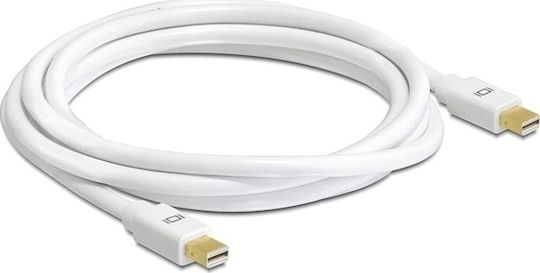 DeLock Кабел mini DisplayPort мъжки - mini DisplayPort мъжки 1м Бял (82794)