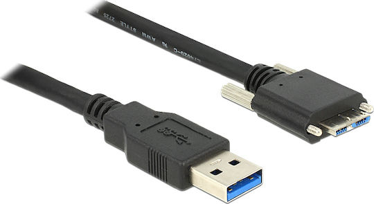 DeLock Regular USB 3.0 to micro USB Cable Μαύρο 1m (83597)