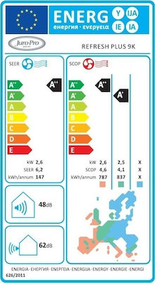 Juro-Pro Refresh Plus 9K Aparat de aer condiționat Inverter 9000 BTU A++/A+ - A+ cu Ionizator