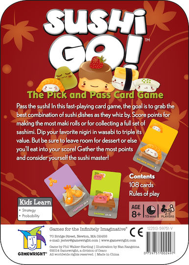 Board Game Sushi Go! for 2-5 Players 8+ Years Old GMW (ES) Gamewright