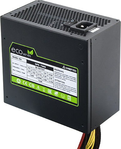 Chieftec Eco 700W Negru Sursă de Alimentare Calculator Complet cu fir