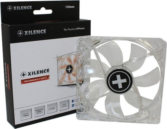 Xilence XF046 Case Fan 120mm (1300rpm / 44.71cfm) with Red LED and Connection 3-Pin / 4-Pin Molex White