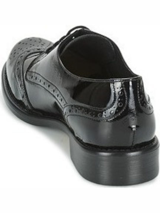 Codeux Damen Oxfords aus Lackleder in Schwarz Farbe