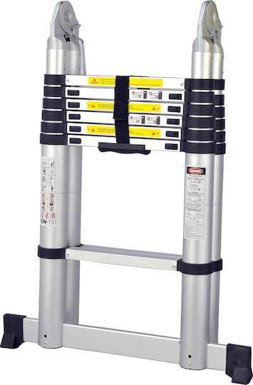 Herzberg Teleskopische Leiter Aluminium 14 Stufen mit maximaler Höhe 4.4m