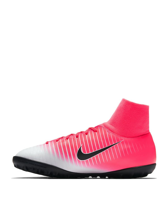 Nike Jr Mercurialx Victory 6 DF TF Kids Turf Soccer Shoes with Sock Fuchsia
