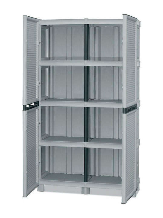 Dulap cu două uși Plastic cu Separator & 3 Rafturi 100x39x172cm