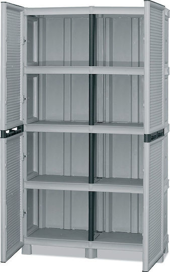 Zweiflügeliger Schrank Kunststoff mit Trennwand & 3 Regale 100x39x172cm