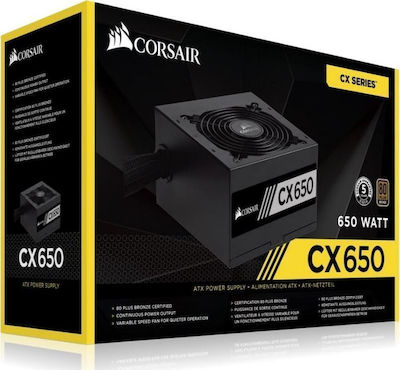 Corsair CX Series CX650 650W Τροφοδοτικό Υπολογιστή Full Wired 80 Plus Bronze