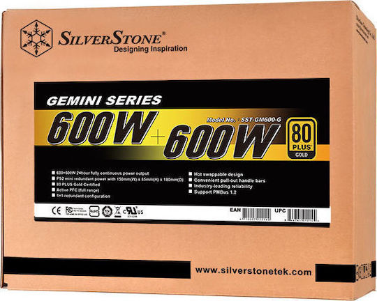Silverstone GM600-G 1200W Weiß Computer-Netzteil Voll verkabelt 80 Plus Gold