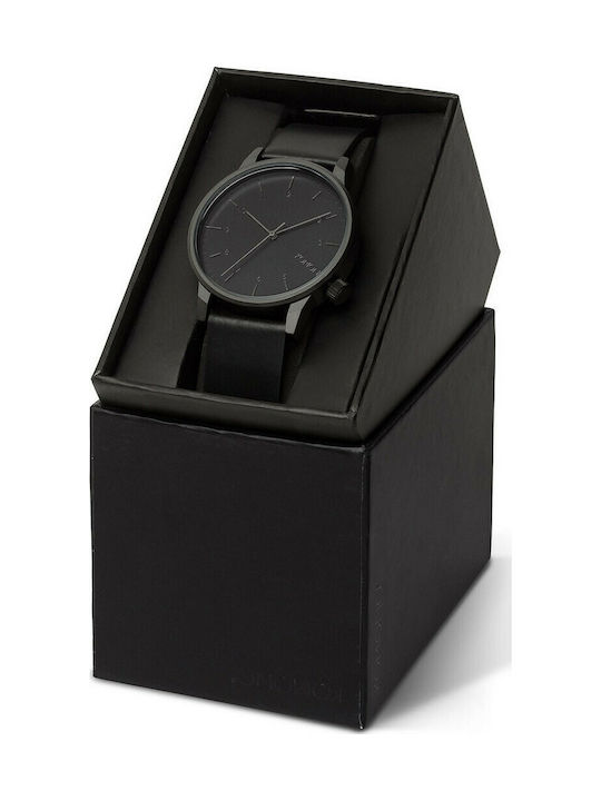 Komono Winston Regal Watch Battery with Black Leather Strap