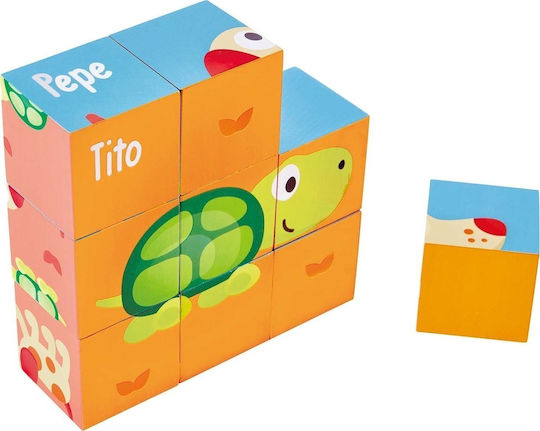 Ξύλινο Παιδικό Puzzle Pepe & Friends για 2+ Ετών 9pcs Hape