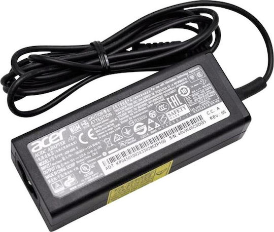 Acer Laptop Charger 45W 19V 2.37A with Detachable Power Cable