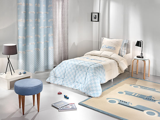 Saint Clair Kinder Vorhang Race mit Haken Hellblau 160x250cm