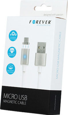 Forever LED / Magnetisch USB 2.0 auf Micro-USB-Kabel Silber 1m 1Stück