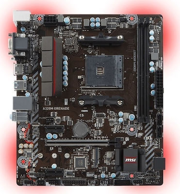 MSI A320M Grenade Micro ATX Дънна платка с AMD AM4 Гнездо