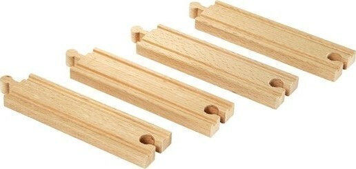 Brio Toys Medium Straight Tracks Ράγες Σιδηρόδρομου από Ξύλο
