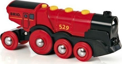 Brio Toys Mighty Red Action Locomotive Train with Sound and Light for 3++ Years