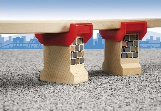 Brio Toys Super Supports Ράγες Σιδηρόδρομου από Ξύλο