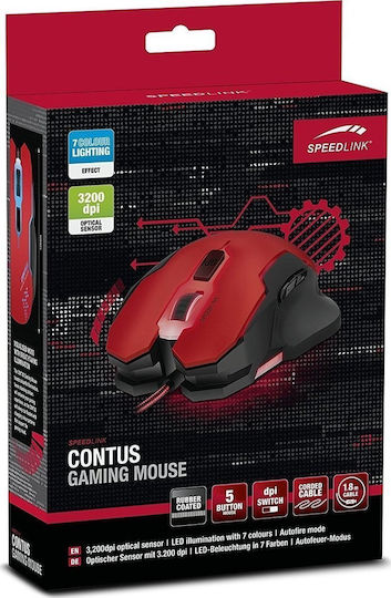 SpeedLink Contus RGB Gaming Mouse 3200 DPI Red