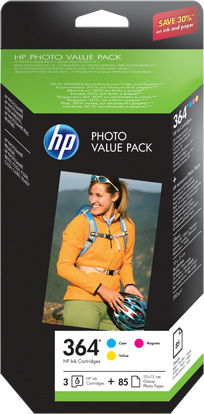 HP 364 Γνήσιο Photo Value Pack με 3 Μελάνια Εκτυπωτή InkJet Κίτρινο / Κυανό / Ματζέντα (T9D88EE)