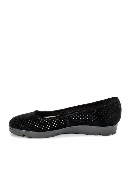 Evie Buzz Suede Γυναικείες Μπαλαρίνες σε Μαύρο Χρώμα