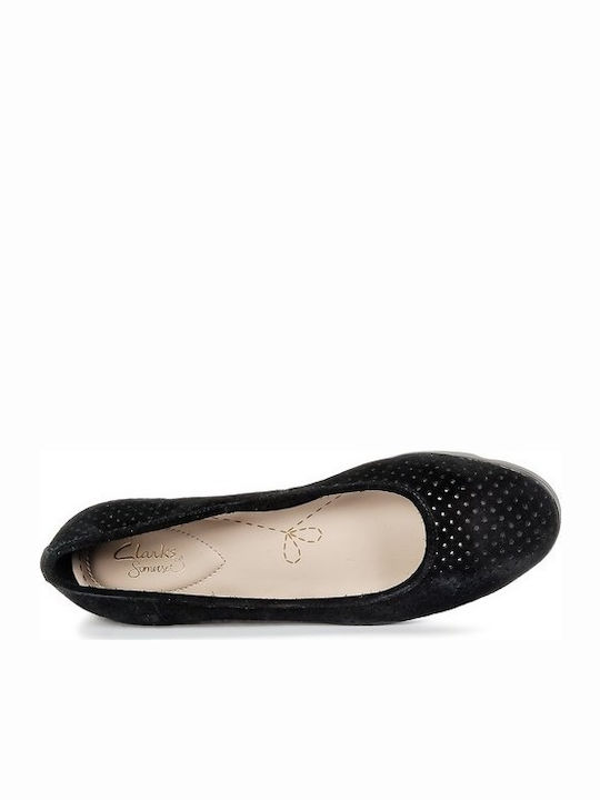Evie Buzz Suede Γυναικείες Μπαλαρίνες σε Μαύρο Χρώμα