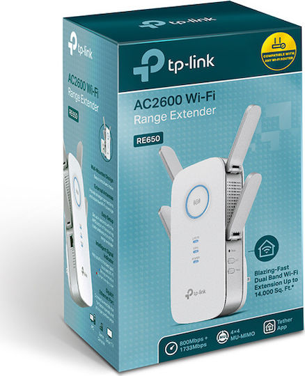 TP-LINK RE650 v1 WiFi Extender Dual Band (2.4 & 5GHz) 2600Mbps