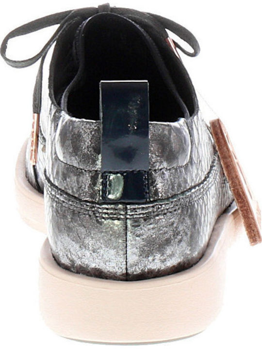 Tri Nia Γυναικεία Slip-On Δερμάτινα Ασημί