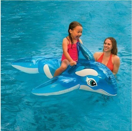 Intex Kinder-Equipment Ride On Wal Kinder-Equipment aufblasbares Tier mit Griffen Hellblau 152x114cm