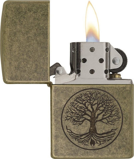 Zippo Tree of Life Brichetă Rezistentă la Vânt cu Flacără în Culoare Bronz