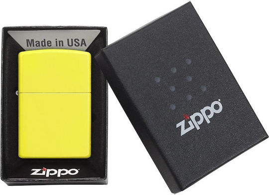 Zippo Classic Windproof Flame Lighter Neon Yellow