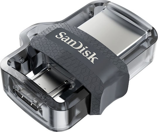 Sandisk Ultra Dual Drive M3.0 16GB USB 3.0 Stick με σύνδεση USB-A & micro USB-B Μαύρο