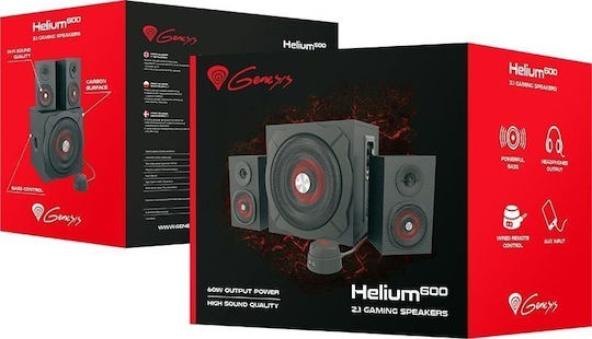Genesis Helium 600 Ηχεία Υπολογιστή 2.1 με Ισχύ 60W σε Μαύρο Χρώμα