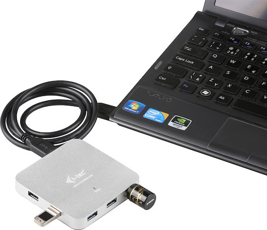 i-tec USB-Hub 7 Anschlüsse USB 3.0 mit USB-A Anschluss Silber