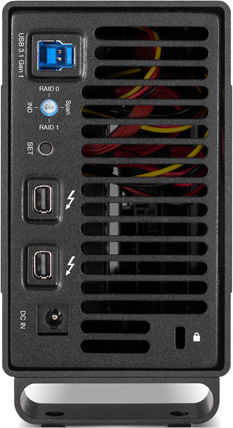 OWC Mercury Elite Pro Dual Hard Drive Case for 2 Hard Drives 2.5" / 3.5" SATA III with connection Thunderbolt / USB 3.1 in Schwarz color