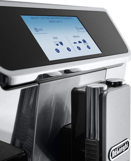 De'Longhi ECAM650.85.MS Automatic Espresso Machine 1450W Pressure 19bar for Cappuccino with Grinder Silver