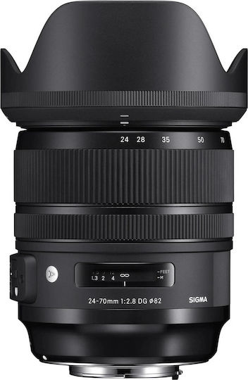 Sigma Пълен кадър Фотообектив 24-70mm f/2.8 DG OS HSM Art Стандартно увеличение / Телеувеличение / Широкоъгълно увеличение за Никон Ф Монтаж Черен