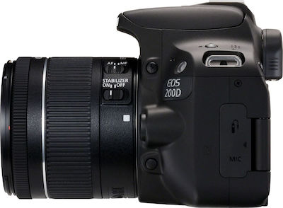 Canon DSLR Φωτογραφική Μηχανή EOS 200D Crop Frame Kit (EF-S 18-135mm F3.5-5.6 IS USM + W-E1 Wi-Fi Adapter)Kit (AF-P DX 18-55mm F3.5-5.6G VR + AF-P DX 70-300mm F4.5-6.3G ED VR)Kit (HD DA 18-50mm F4-5.6 DC WR RE + DA 50-200mm F4-5.6 ED WR) Black