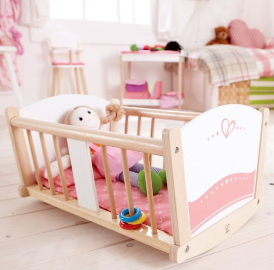 Hape Role Play Toy Crib-Cot made of Wood for 3+ Years Old