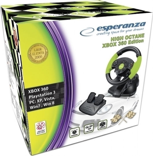 Esperanza High Octane Τιμονιέρα με Πετάλια για XBOX 360 με 180° Περιστροφής