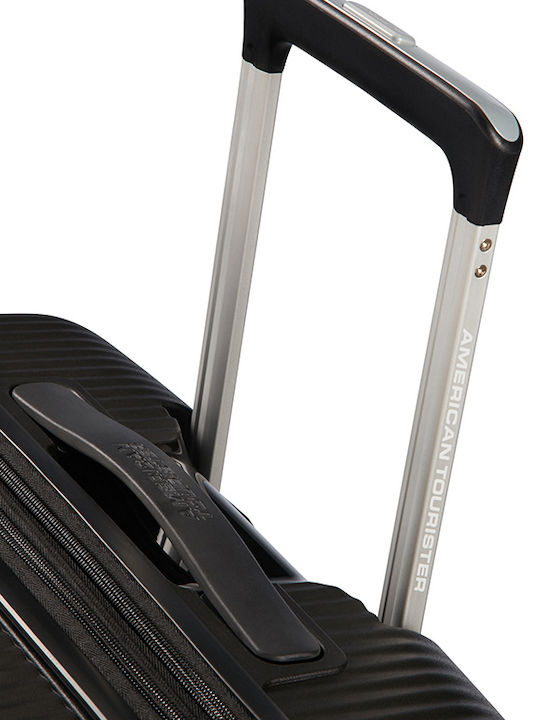 American Tourister Soundbox Spinner Expandable Large Hard Black Suitcase with 4 Wheels Height 77cm