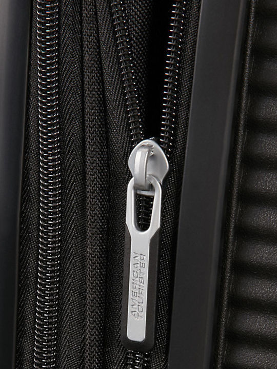 American Tourister Soundbox Spinner Expandable Medium Hard Travel Suitcase Black with 4 Wheels Height 67cm