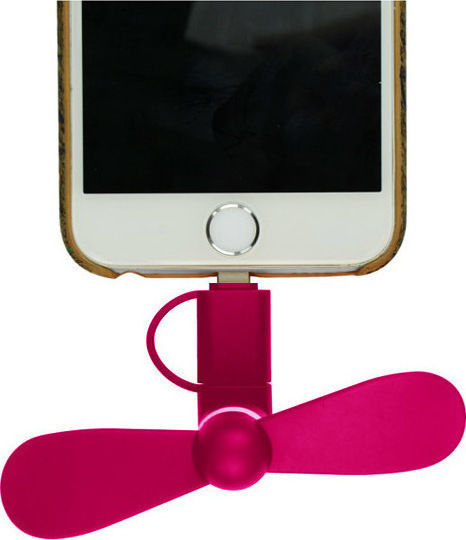 USB Phone Fan with Water Pink Lightning/microUSB mini Fan Pink GNG150