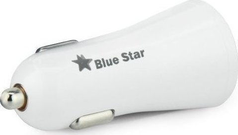 Blue Star Quick Charge 3.0 2.4A Autoladegerät 18W 2.4A Schnellladen mit einer Buchse: 1xUSB Weißes Farbe