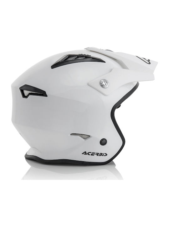 Acerbis Aria White Motorcycle Helmet Jet 1050gr with Sunvisor