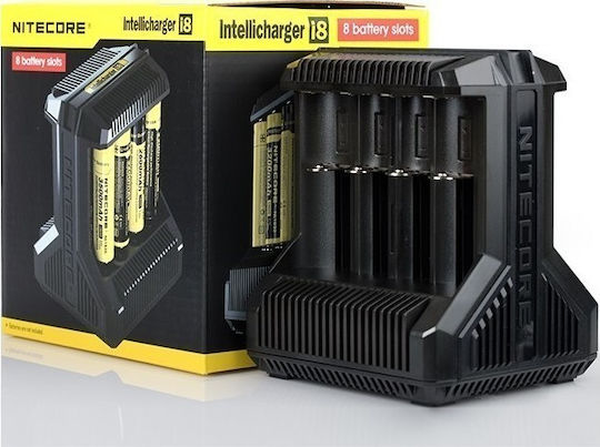 NiteCore i8 Charger 8 Batteries Ni-Cd/Ni-MH Size AA/AAA/D/18650/16340/26650/14500