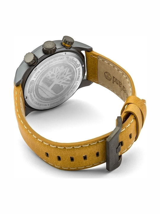 Timberland Henniker II Ανδρικό Ρολόι 46mm Χρονογράφος Μπαταρίας με Καφέ Δερμάτινο Λουράκι