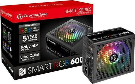 Thermaltake Smart RGB 600W Черен Компютърно захранване Пълен кабел 80 Plus Standard