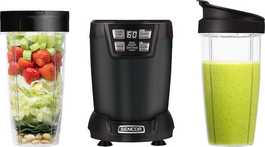 Sencor Nutri Smoothie SNB 6600BK Μπλέντερ με Κανάτα Tritan 800 ml 1200W Μαύρο